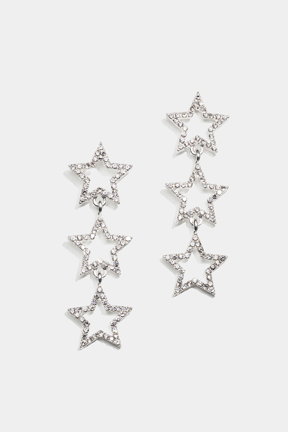 Øreringe med tre stjerner rhinsten