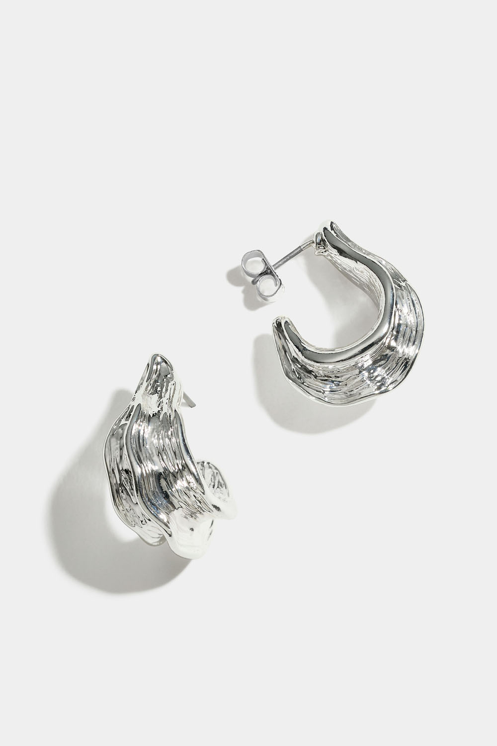 Uregelmæssige hoops, sølvfarvede