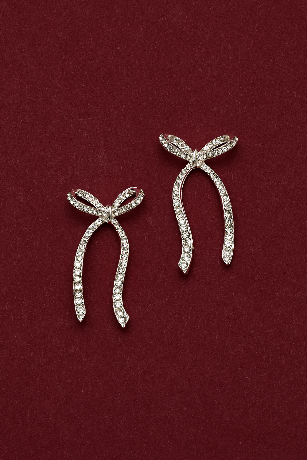 Øreringe med sløjfer med rhinsten