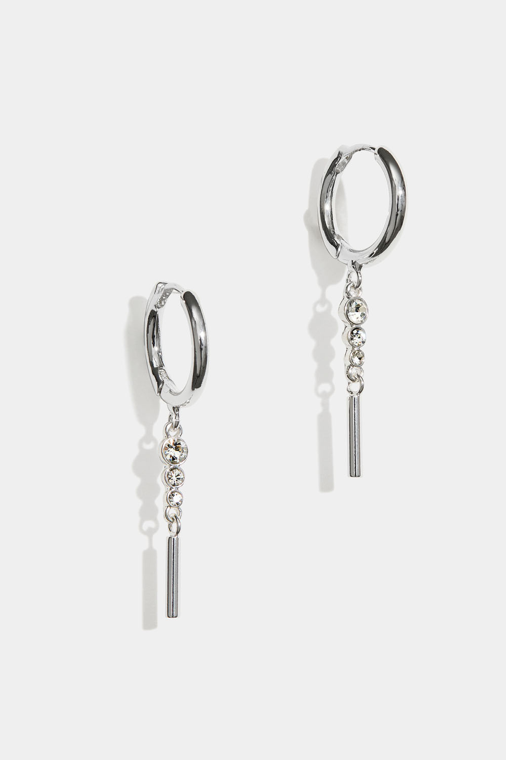 Hoops med hængende rhinsten og stav