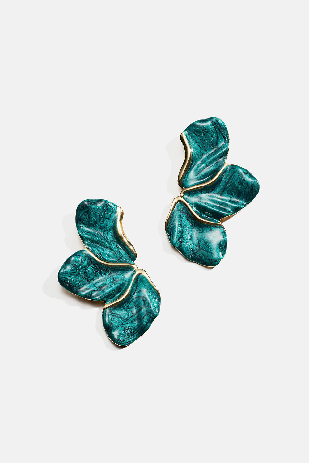 Blå blomsterbladformede øreringe