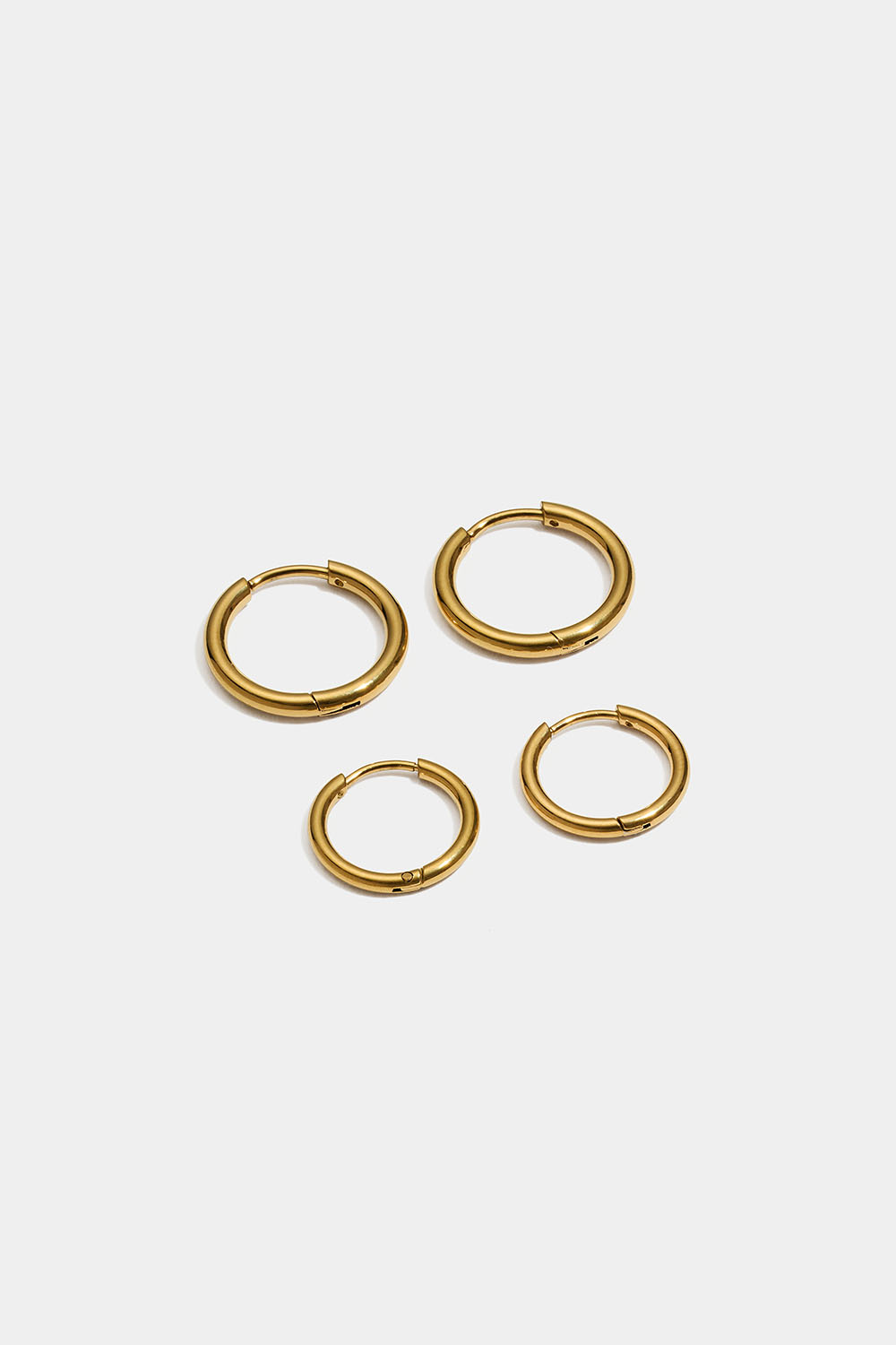 Hoops i stål med 18 K guld, 2-pak 
