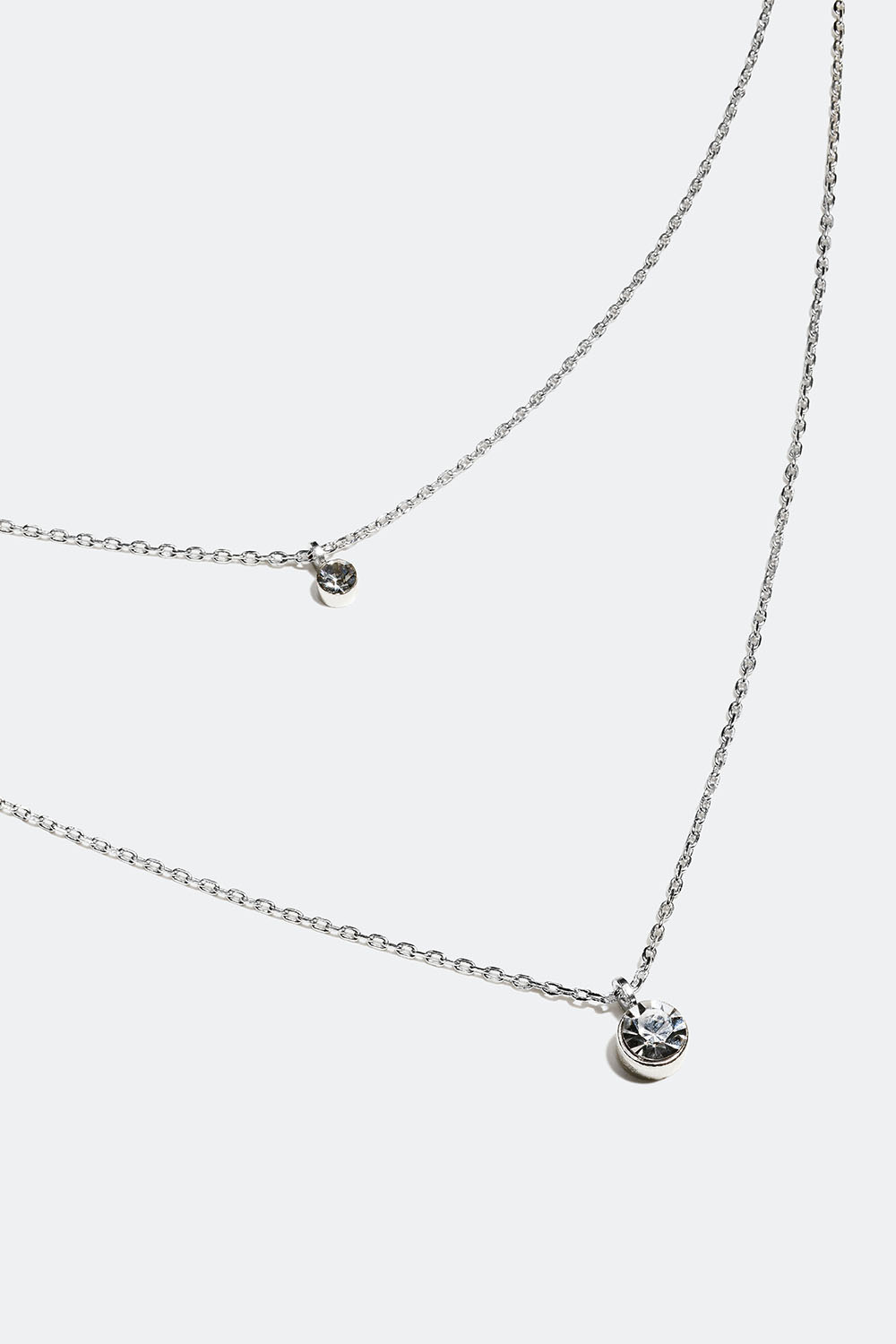 Dobbelthalskæde med to små glassten