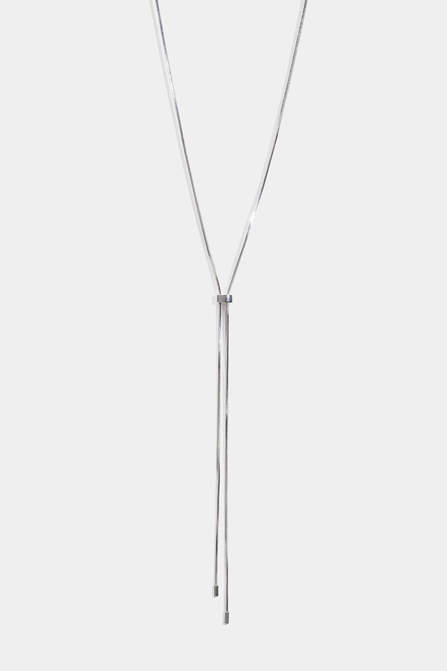 Sølvfarvet Lariat-halskæde