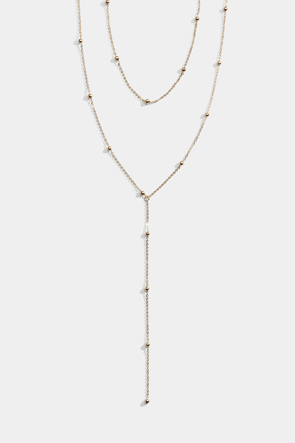 Lænkehalskæde med små kugler, guldfarvet