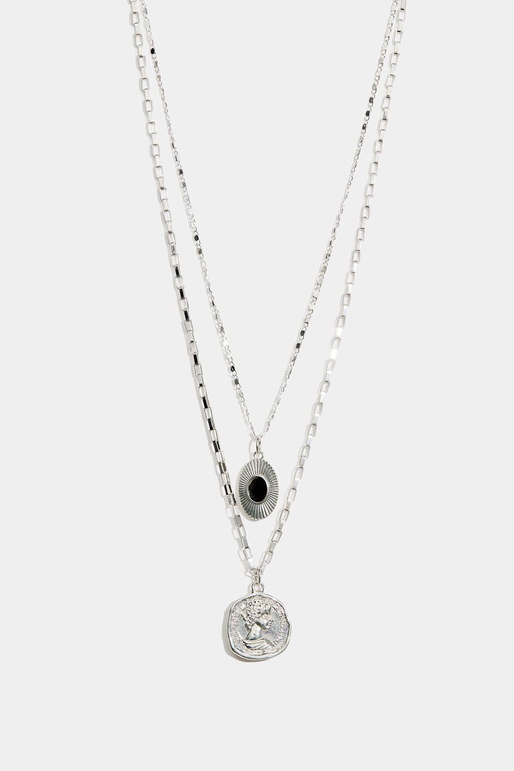 Dobbelt halskæde med møntcharm