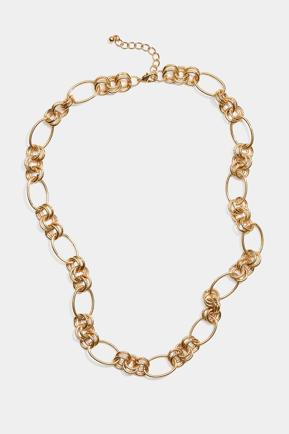 Guldfarvet halskæde med grov kæde