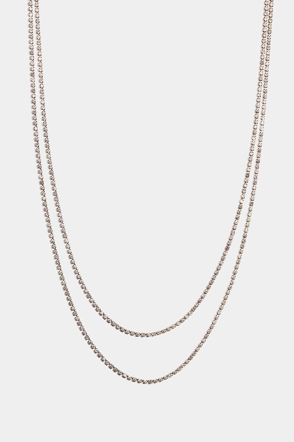 Guldfarvet dobbelt halskæde med similisten