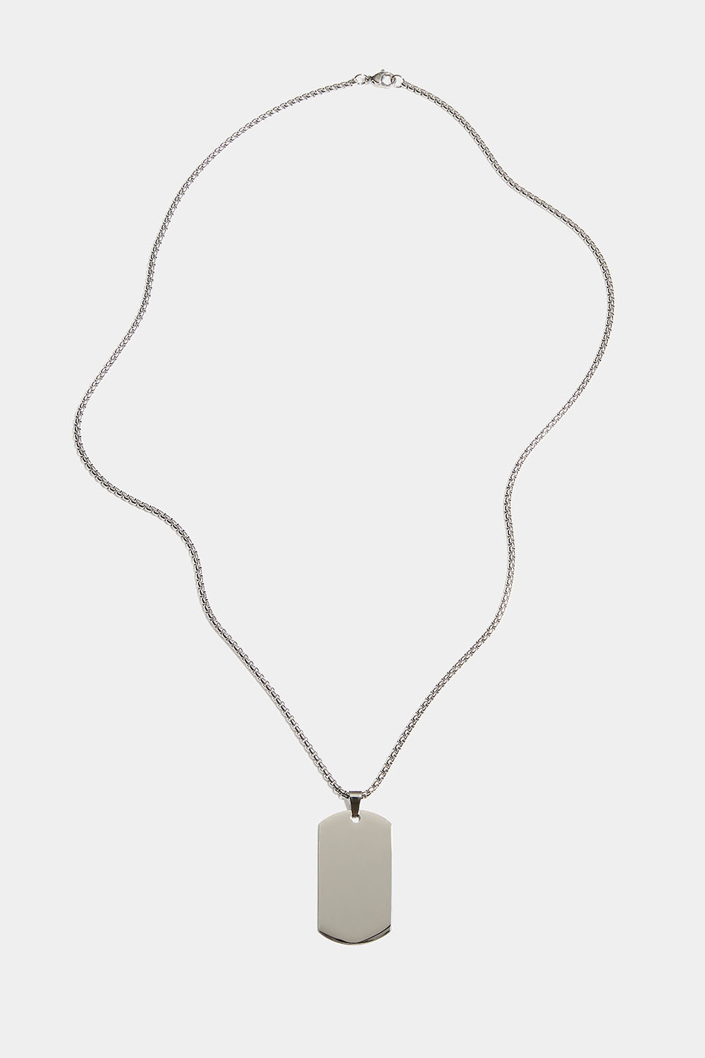 Stål halskæde med brik