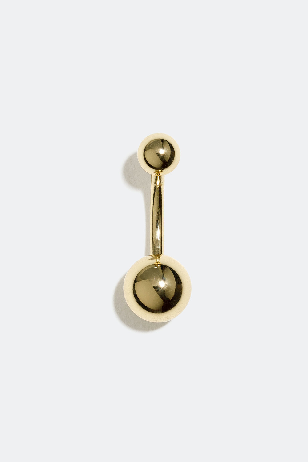 Guldfarvet navlepiercing med kugler, 10 mm