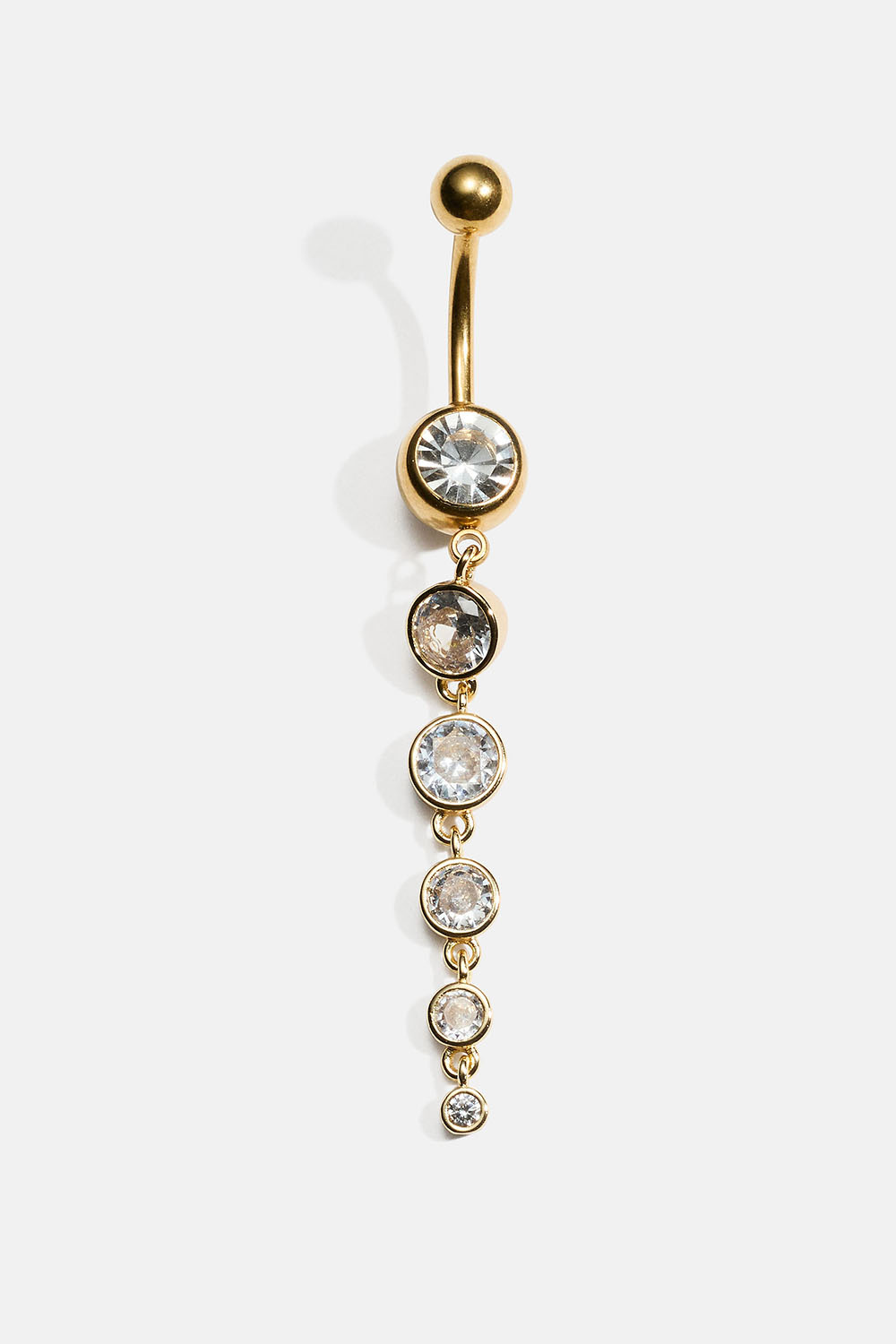 Guldfarvet navlepiercing med Cubic Zirconia-vedhæng