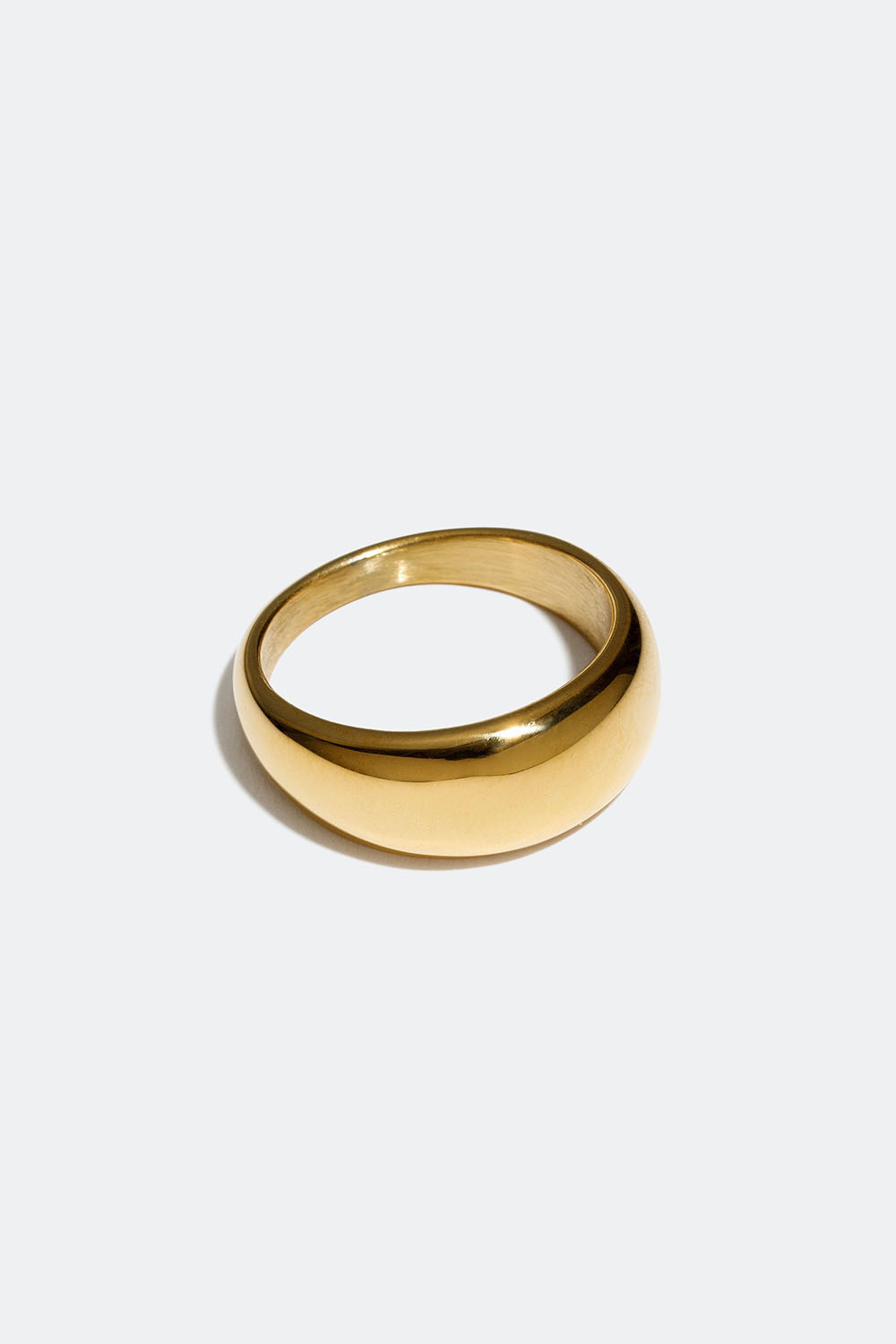 Chunky ring i stål med 18k guld