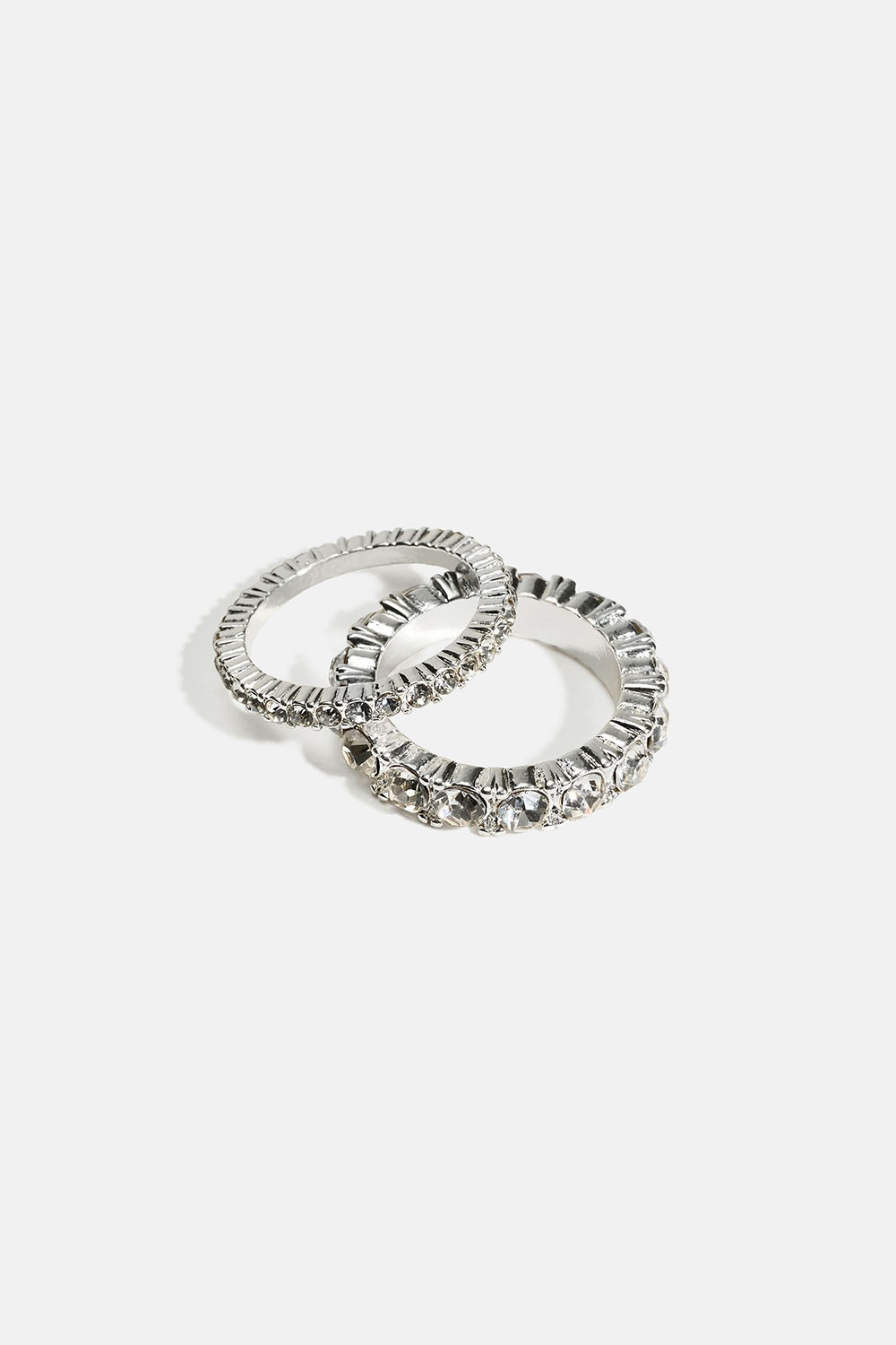 Ringe med rhinsten, 2-pak