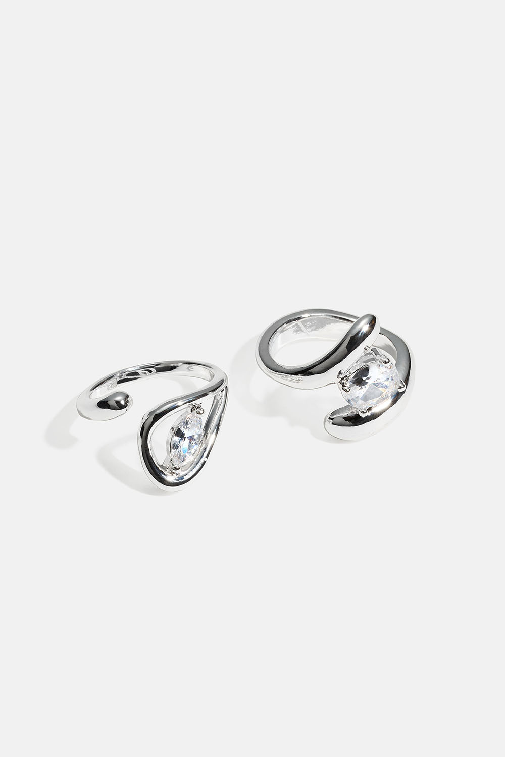 Ringe med glassten og forskellige design, 2-pak