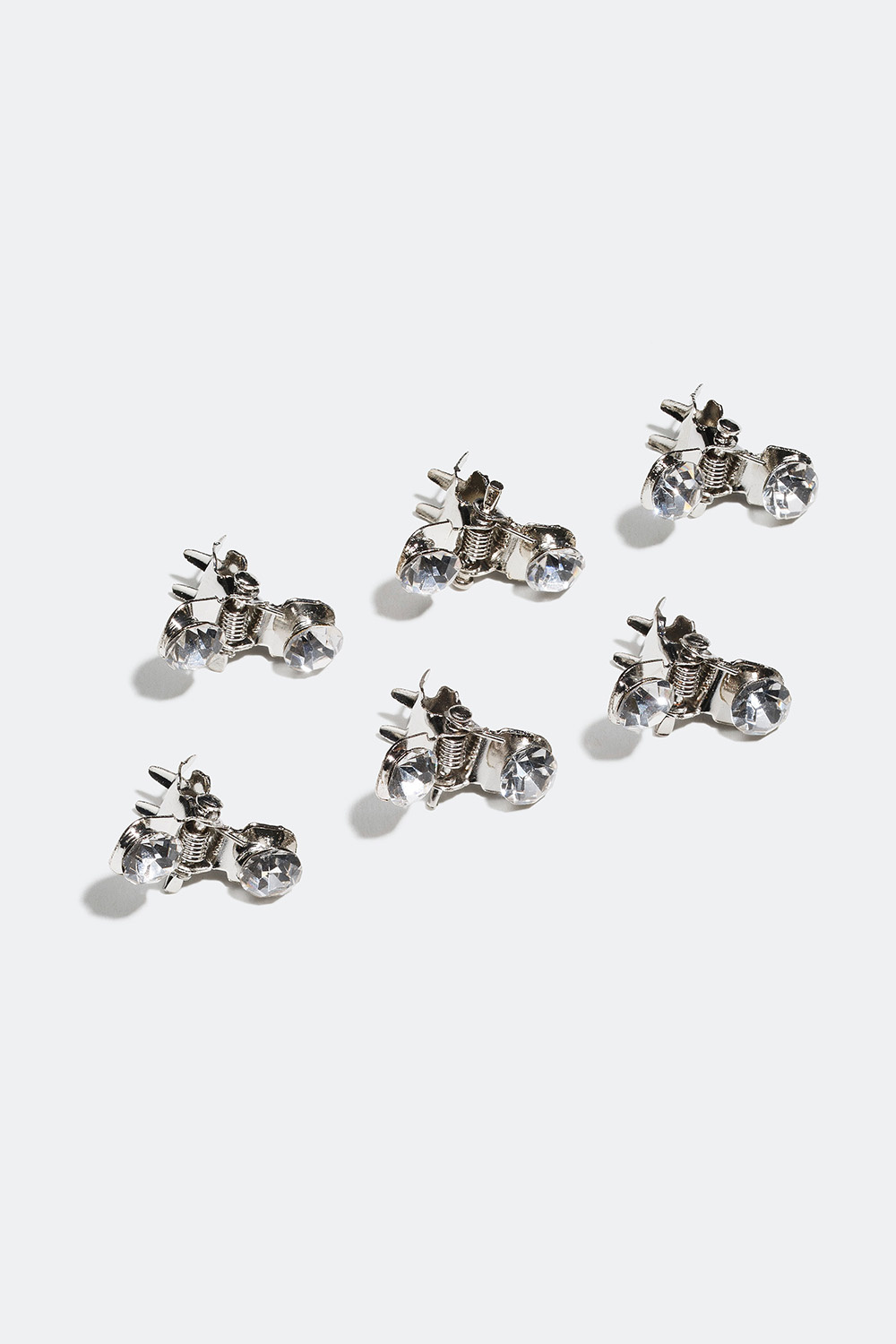 Små hårklemmer med glassten, 6-pack