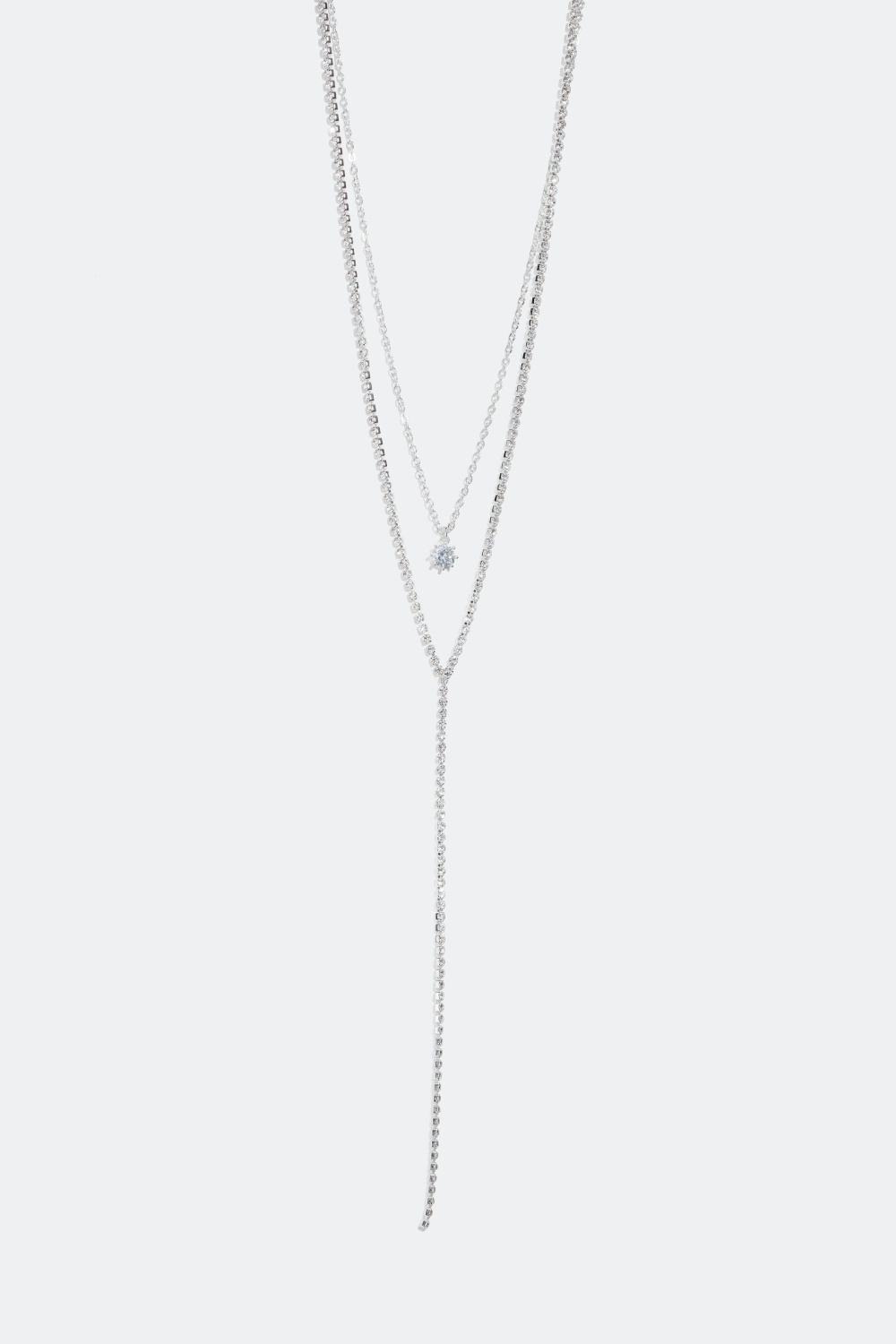 Lag-på-lag similihalskæde med en stor glassten