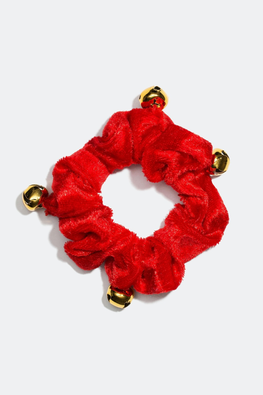 Rød scrunchie med bjælder
