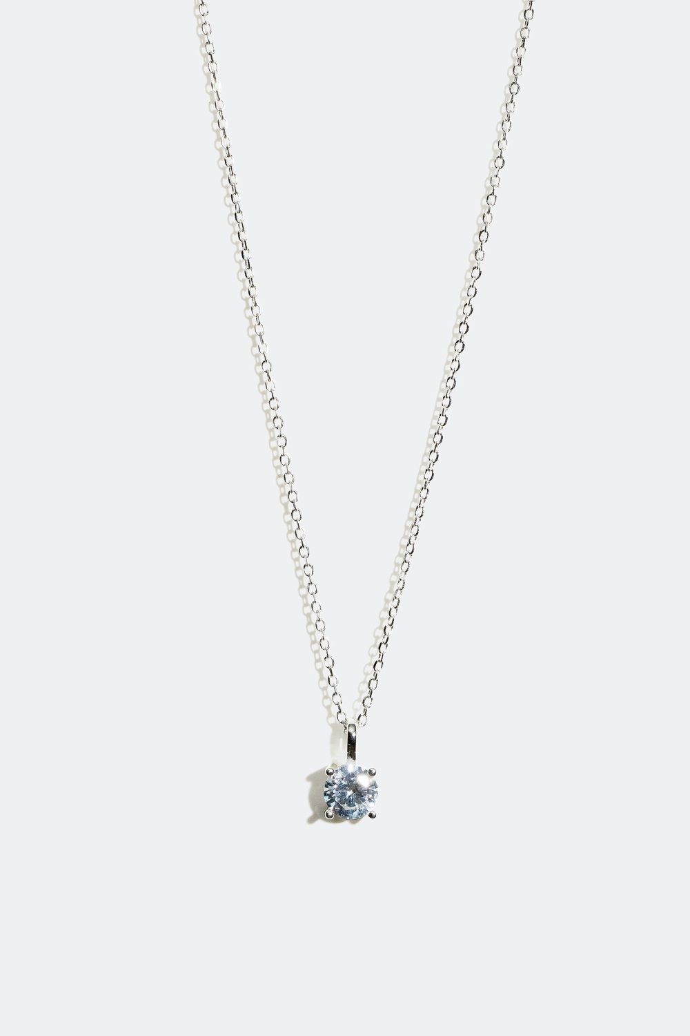 Halskæde med en fin glassten i Cubic Zirconia