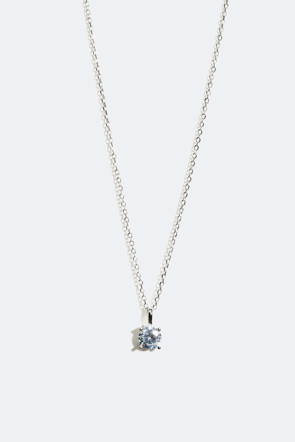 Halskæde med en fin glassten i Cubic Zirconia