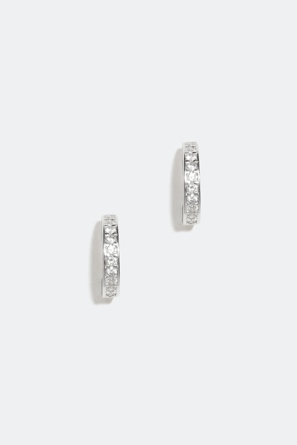 Øreringe med sten, ægte sølv, 8 mm