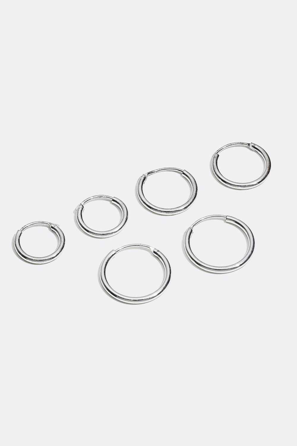 Små creoler i forskellige størrelser, 3-pak