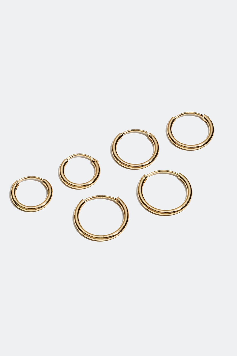 Små creoler i forskellige størrelser, 3-pak