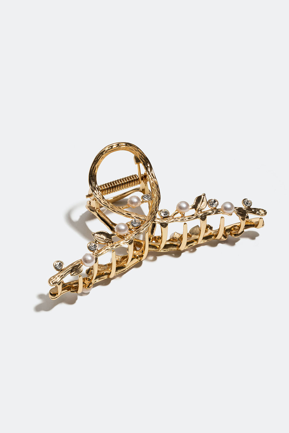 Hårklemme med løkke og bladmotiv