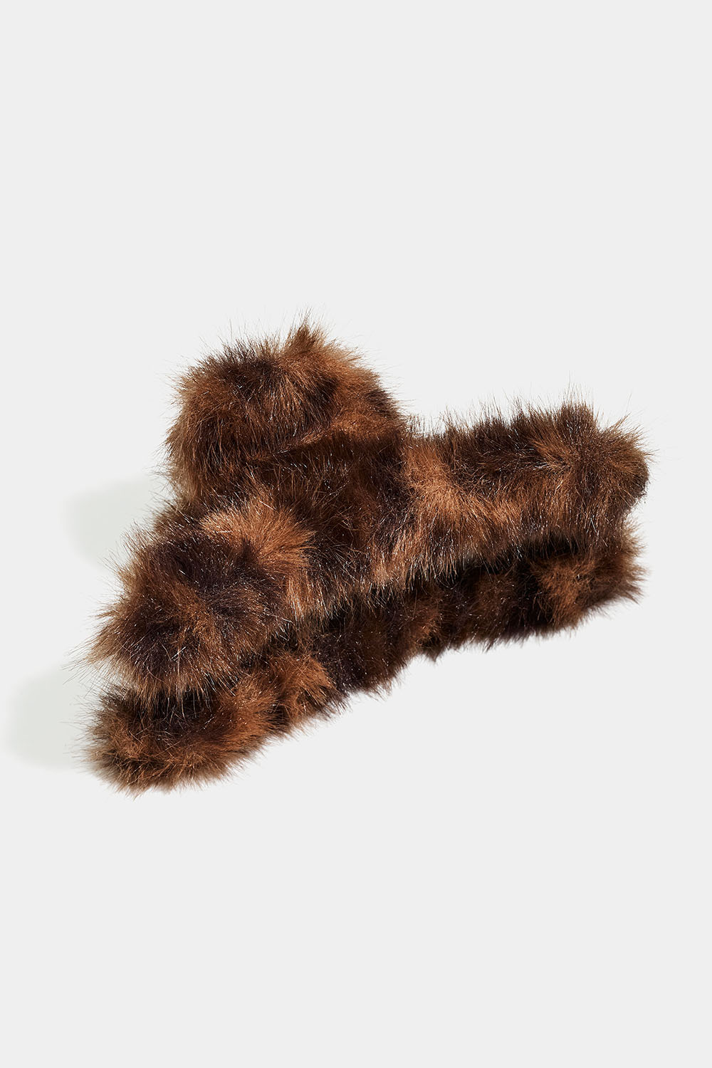 Plysset hårklemme med leopardmønster