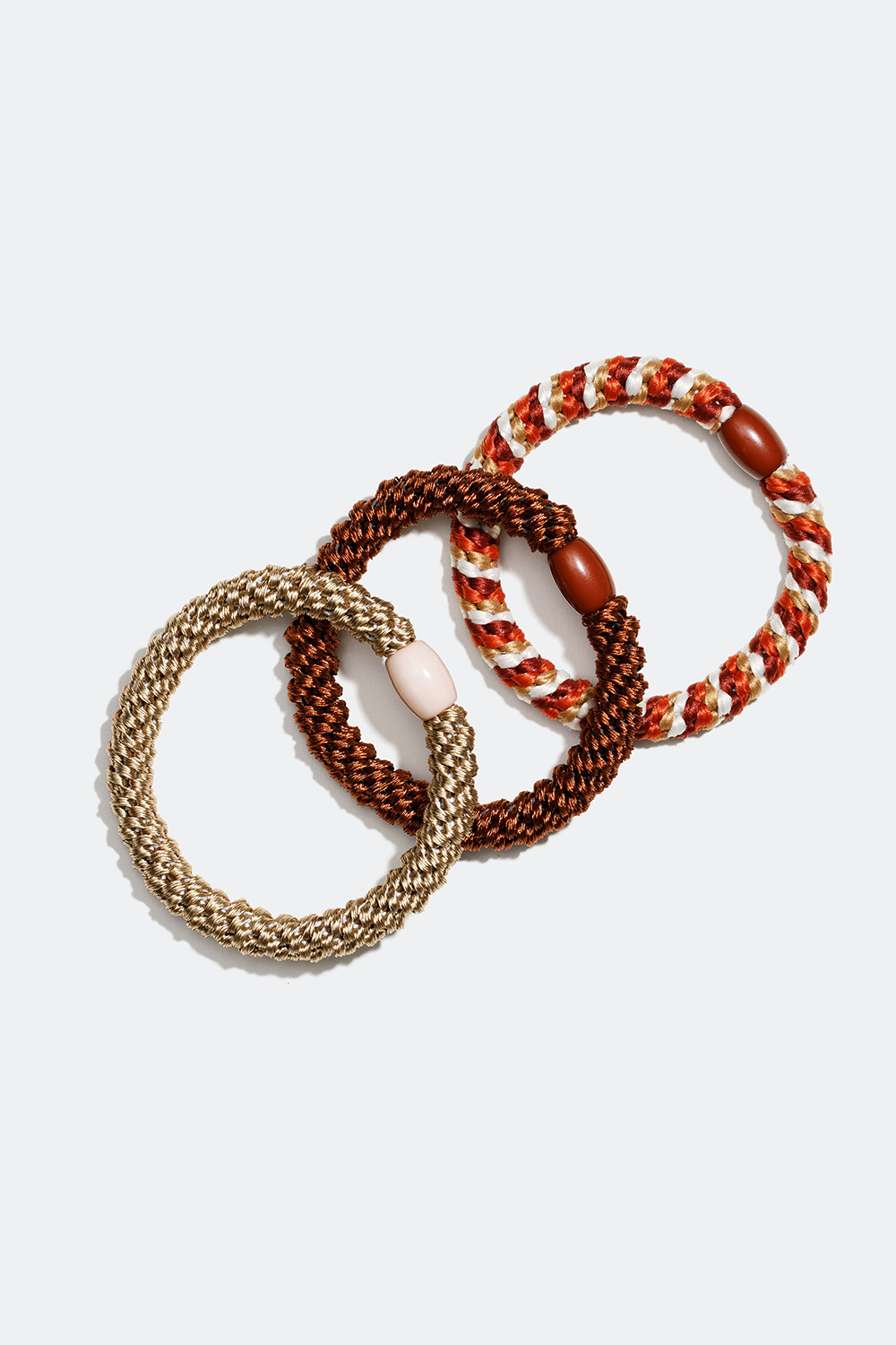 Brun og beige blanding af flettede hårbånd, 3-pak