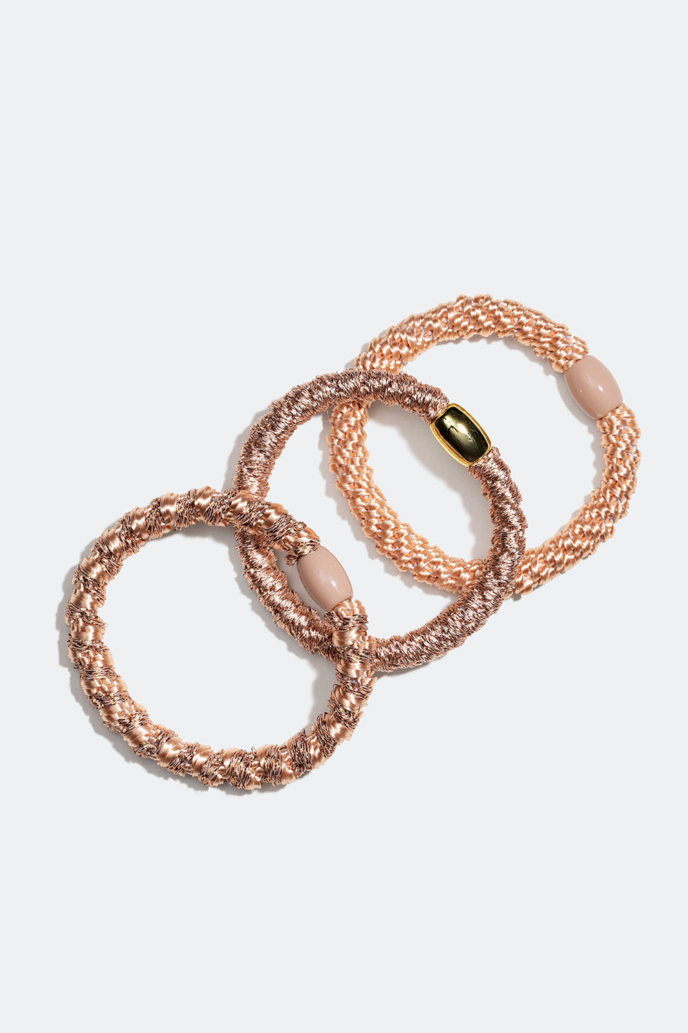 Flettede hårbånd i skinnende lys rosa mix, 3-pak