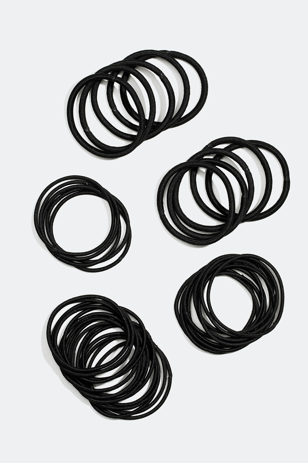 Sorte hårelastikker, 40-pak