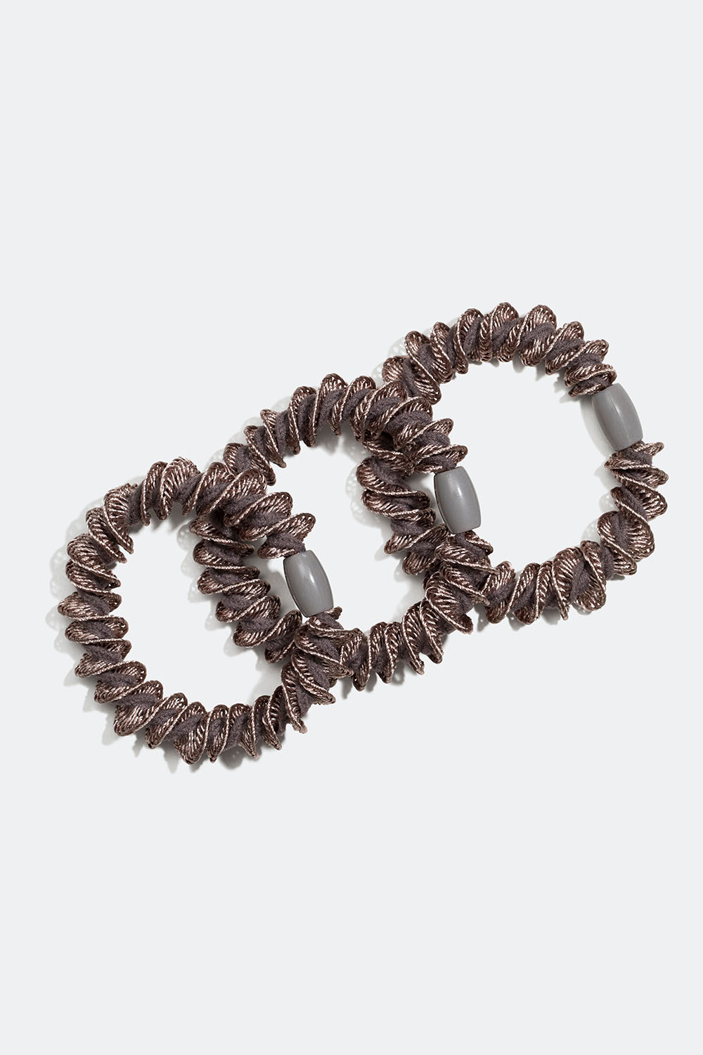 Beige snoede hårelastikker, 3-pak