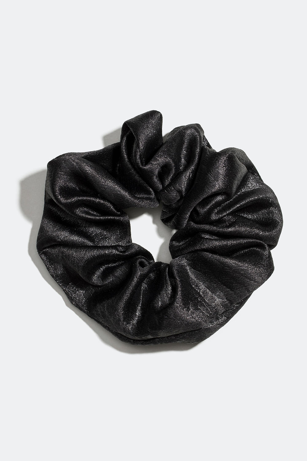 Sort glansfuld scrunchie