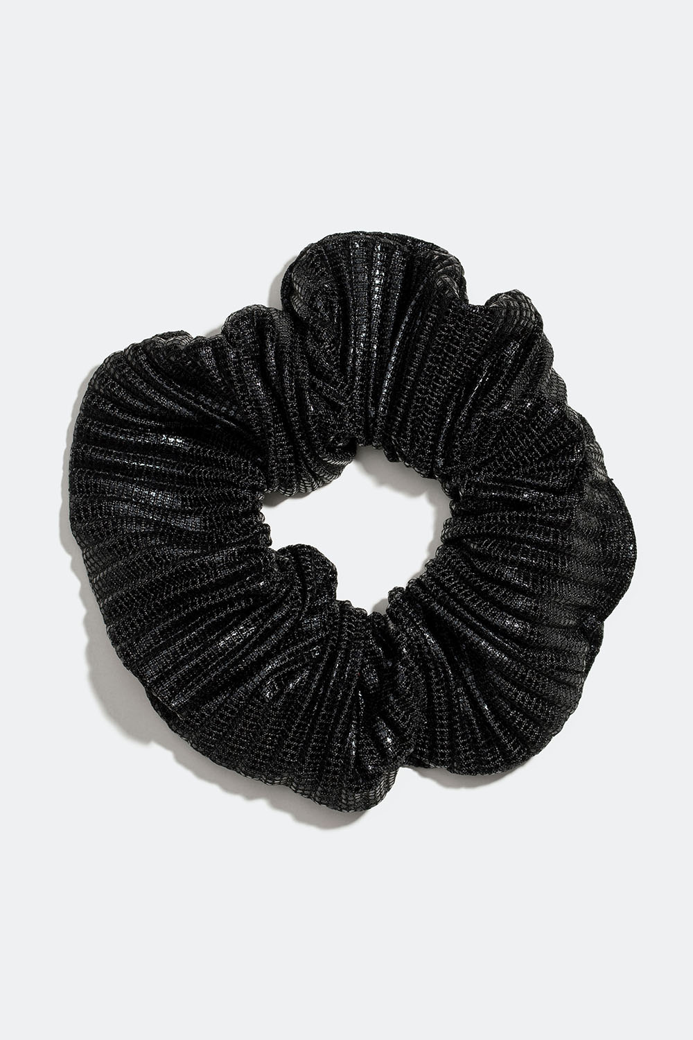 Plisseret scrunchie i sortmetallic farve