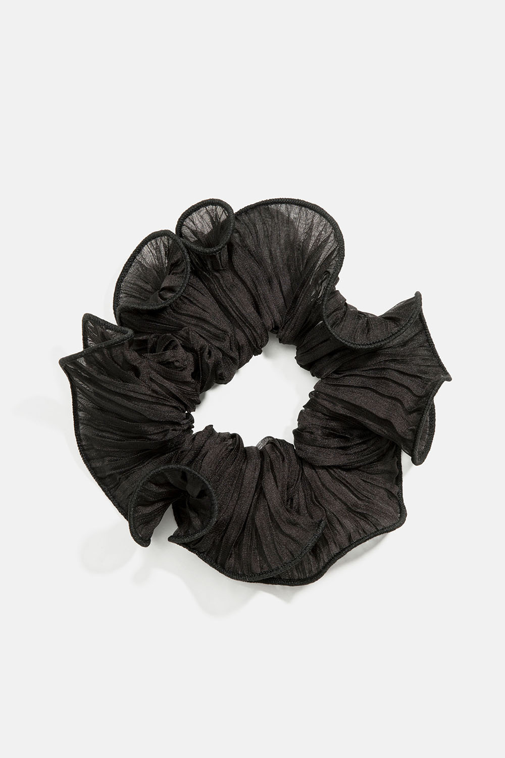 Sort scrunchie i plisseret organza