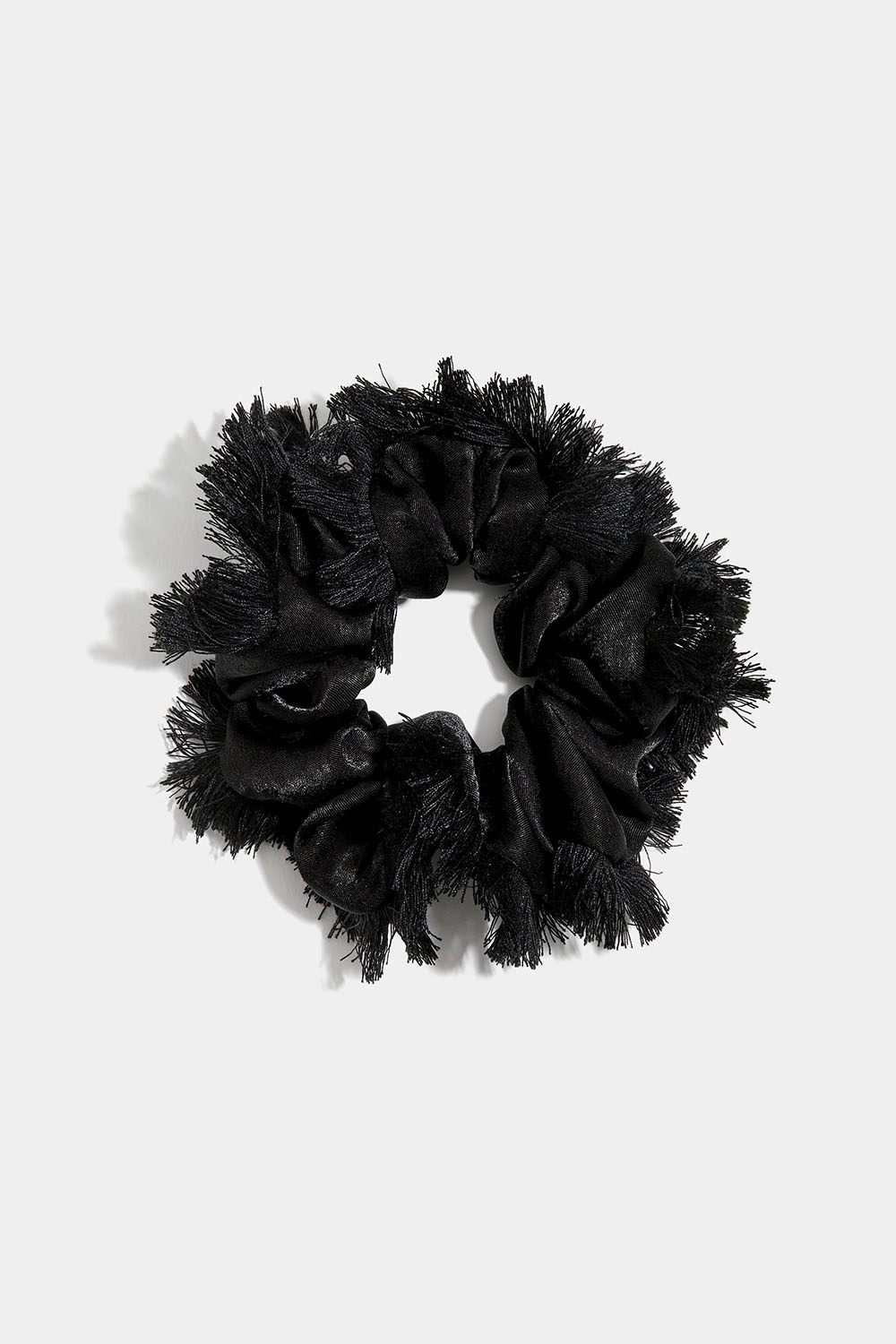 Scrunchie med flæser, sort