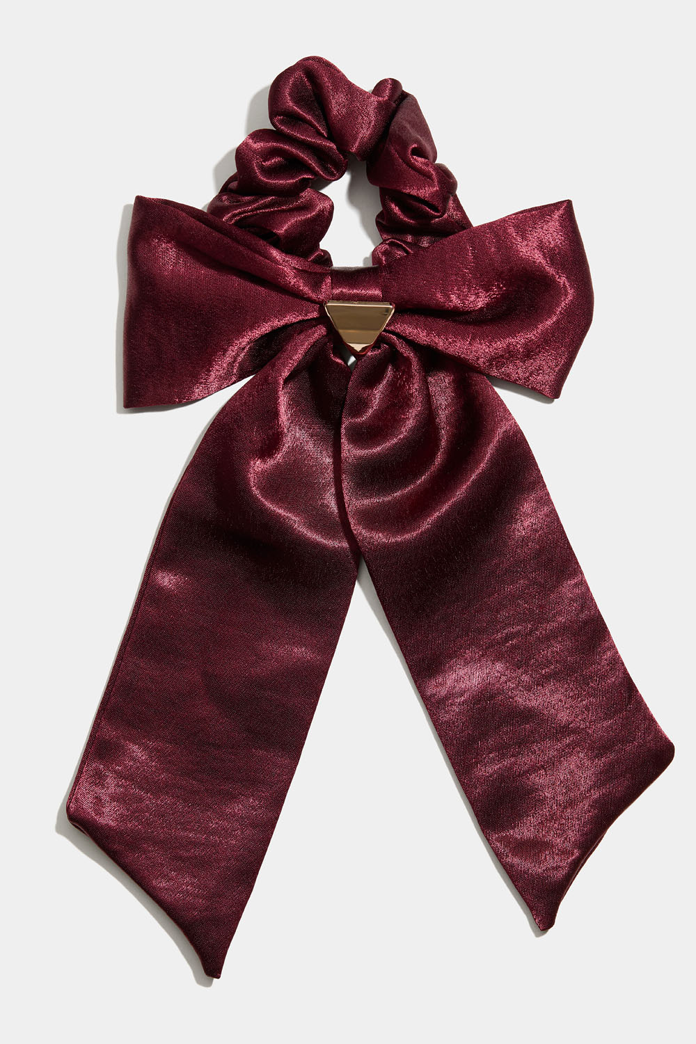 Scrunchie med vinrød sløjfe