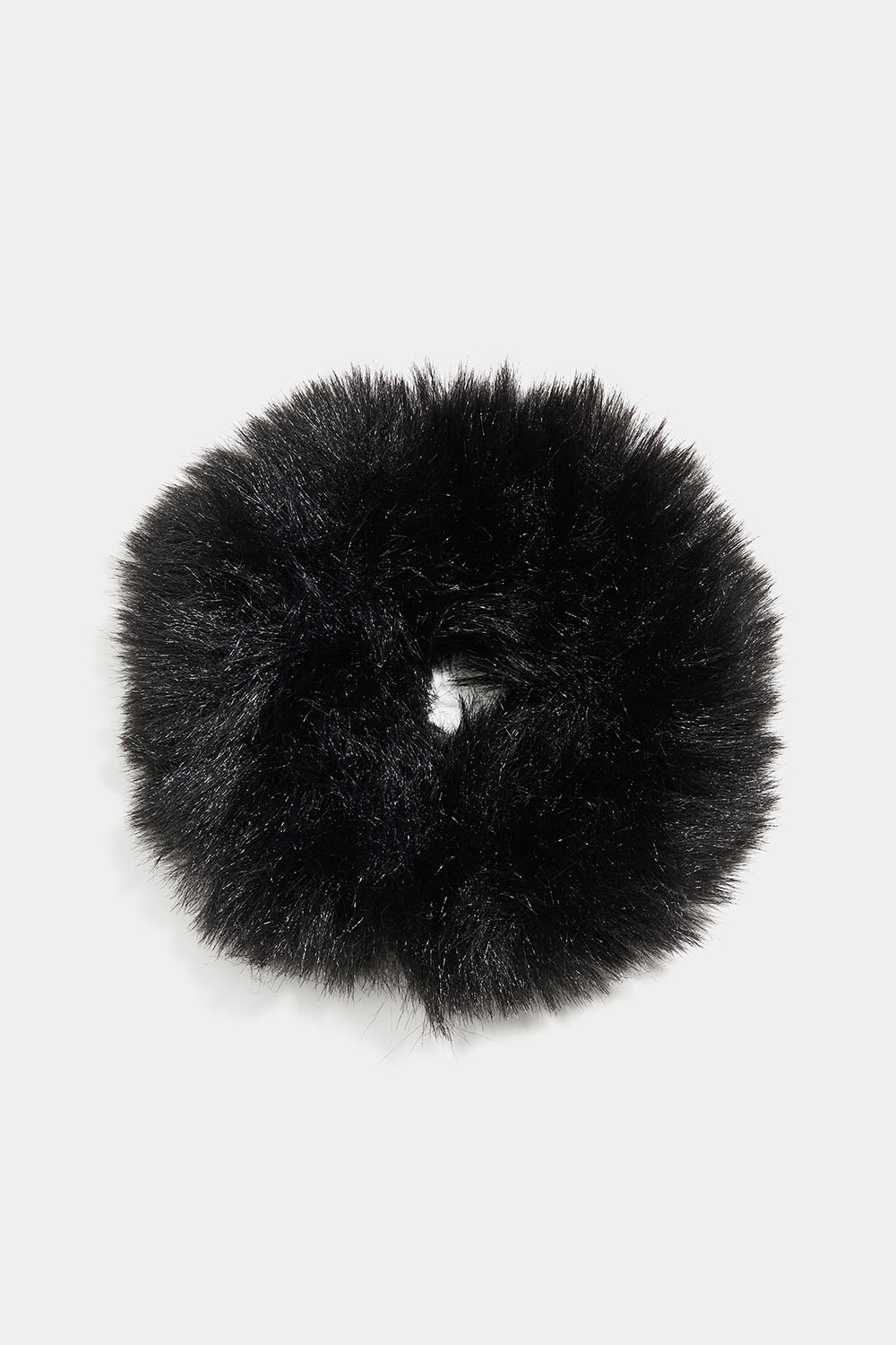 Sort fluffy hårelastik