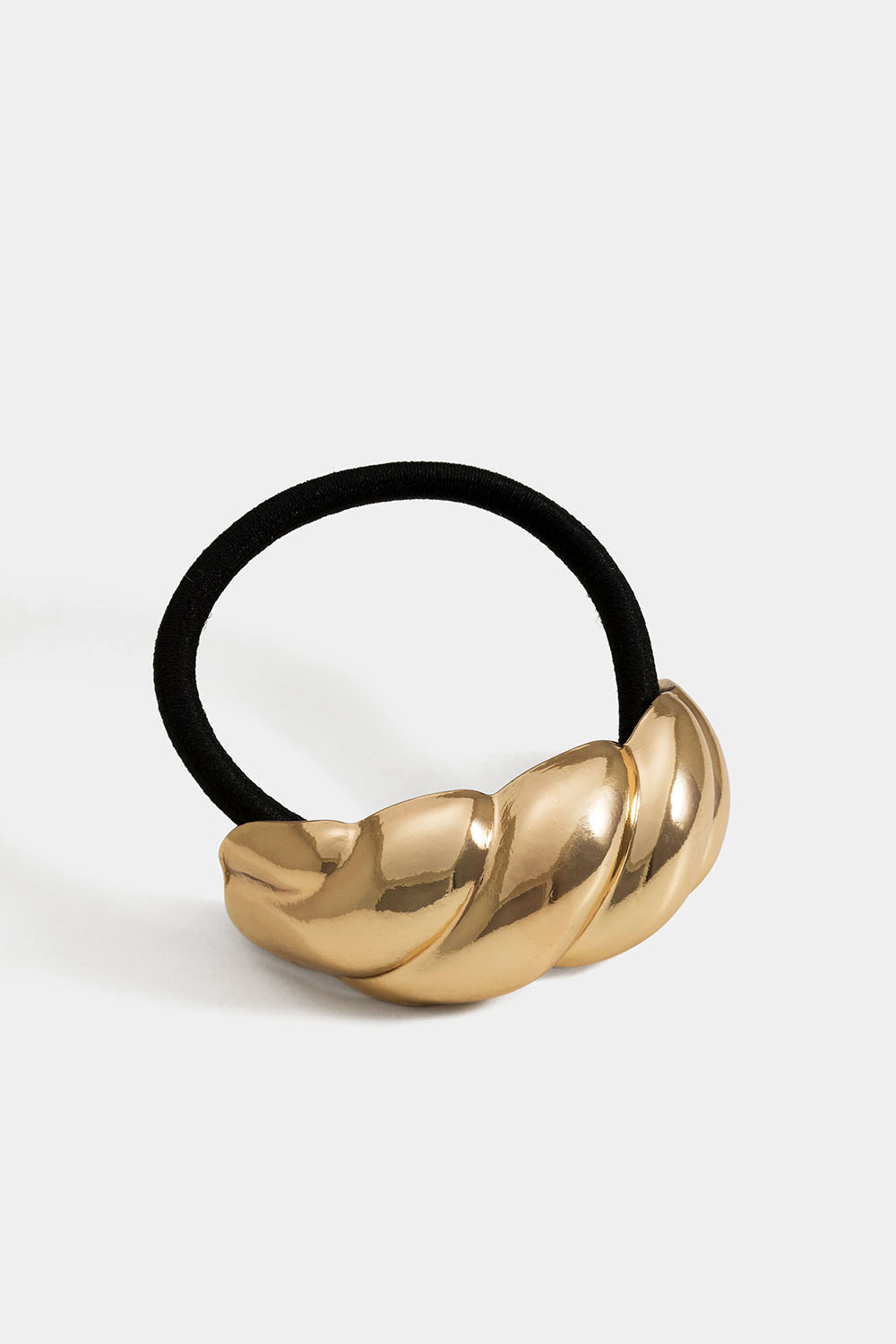 Hårelastik med gylden snoet metaldekoration