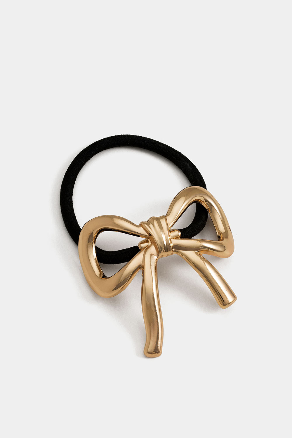 Hårelastik med sløjfe i gyldent metal
