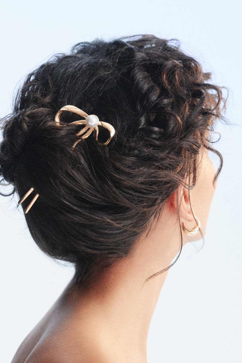 Fransk hårnål med sløjfe og perle