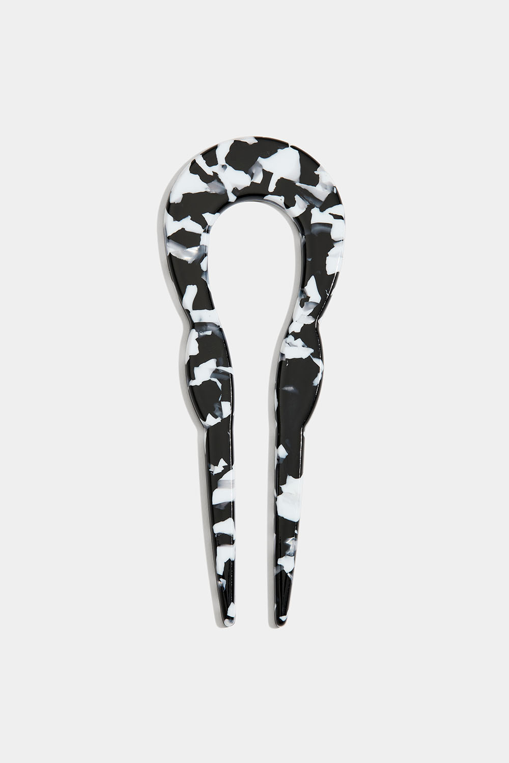 U-formet fransk hårnål, sort og hvid