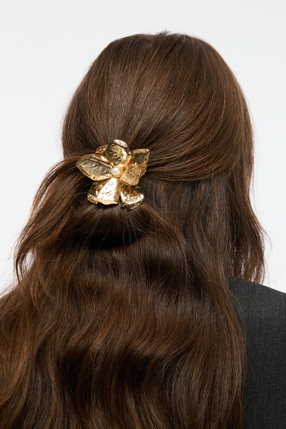 Hårbånd med blomst i metal