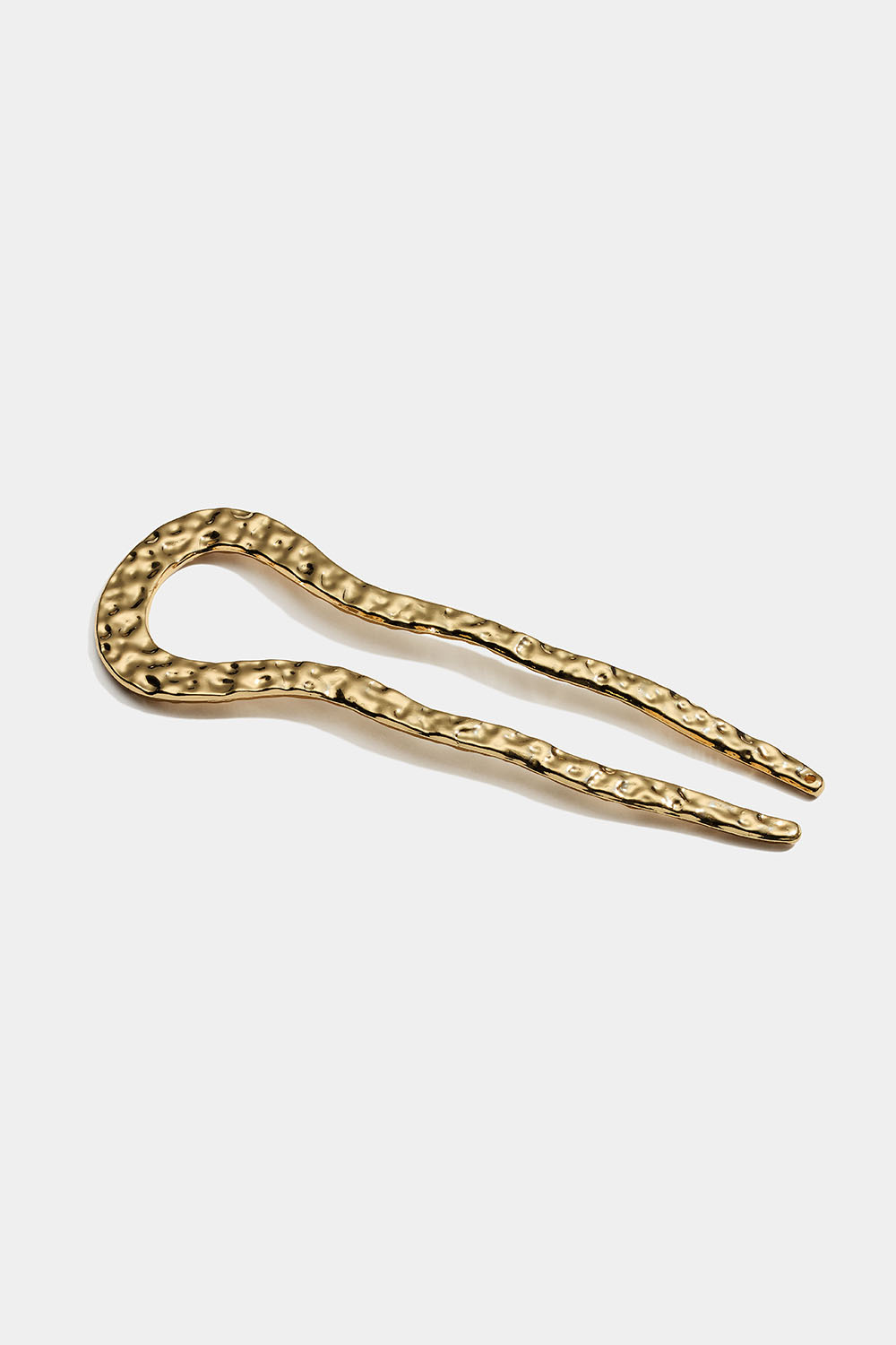 Guldfarvet fransk hårnål med hamret design