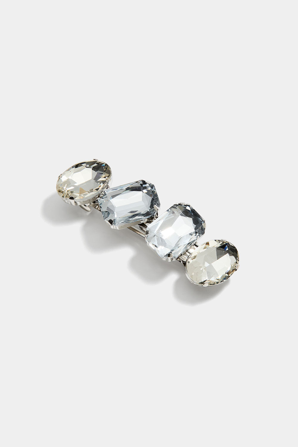 Hårspænde med store hvide glassten