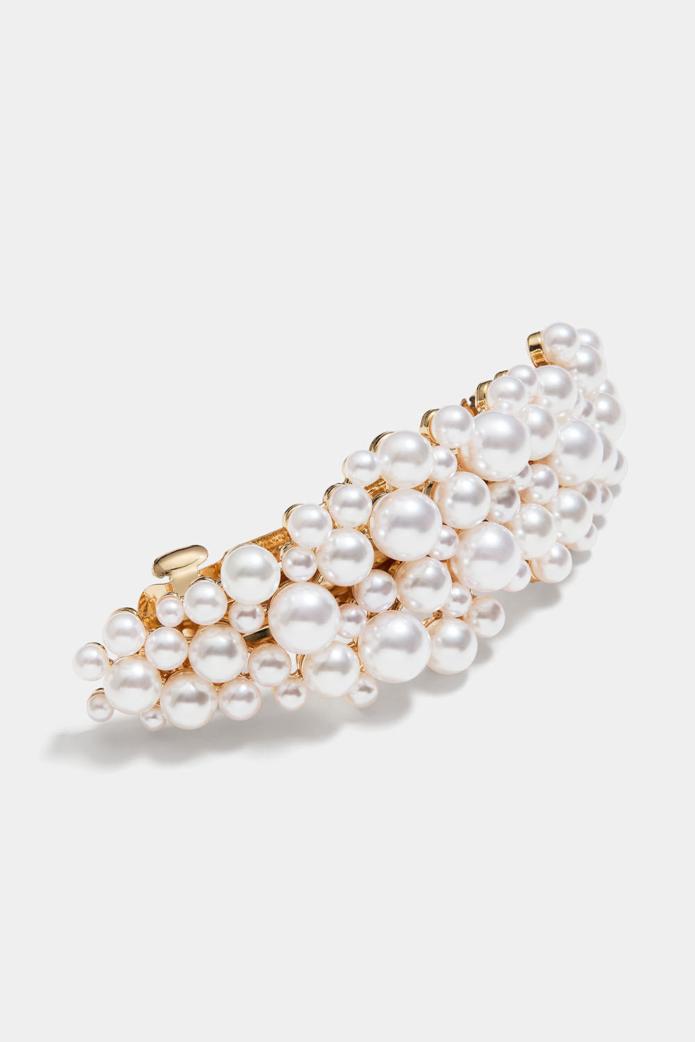 Hårspænde med hvide perler