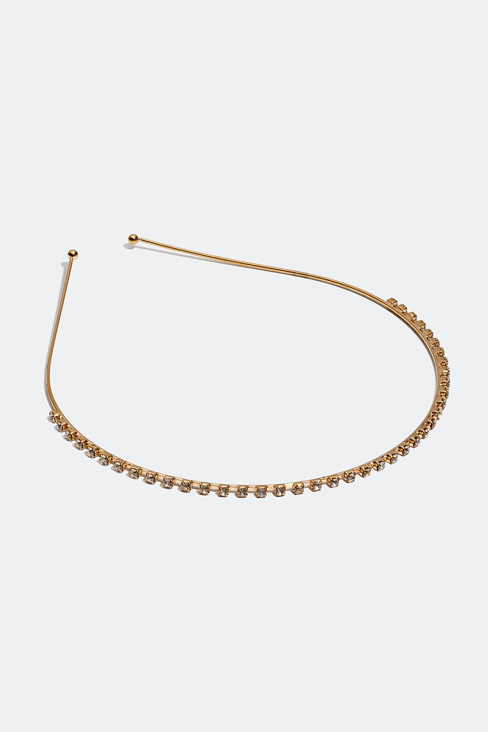 Guldfarvet diadem med glassten