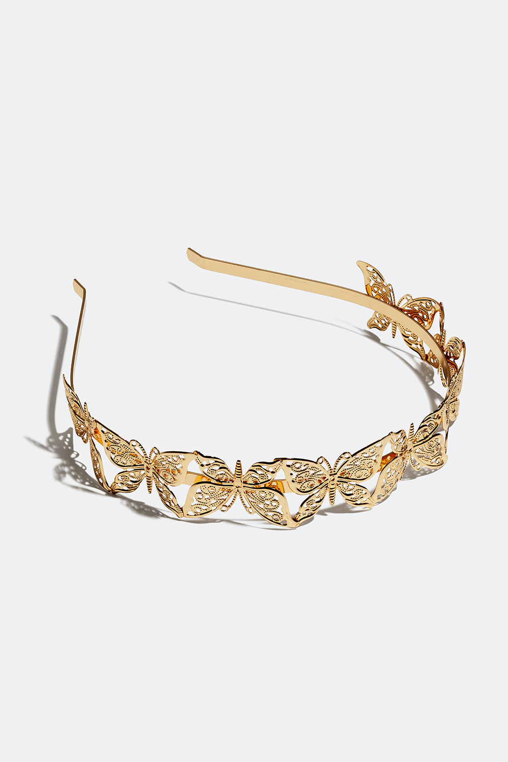 Guldfarvet diadem med sommerfugle