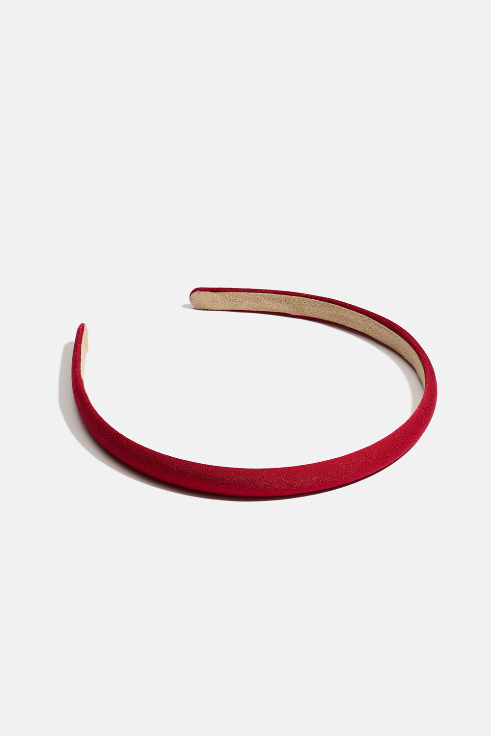 Smal hårbøjle af rødt stof