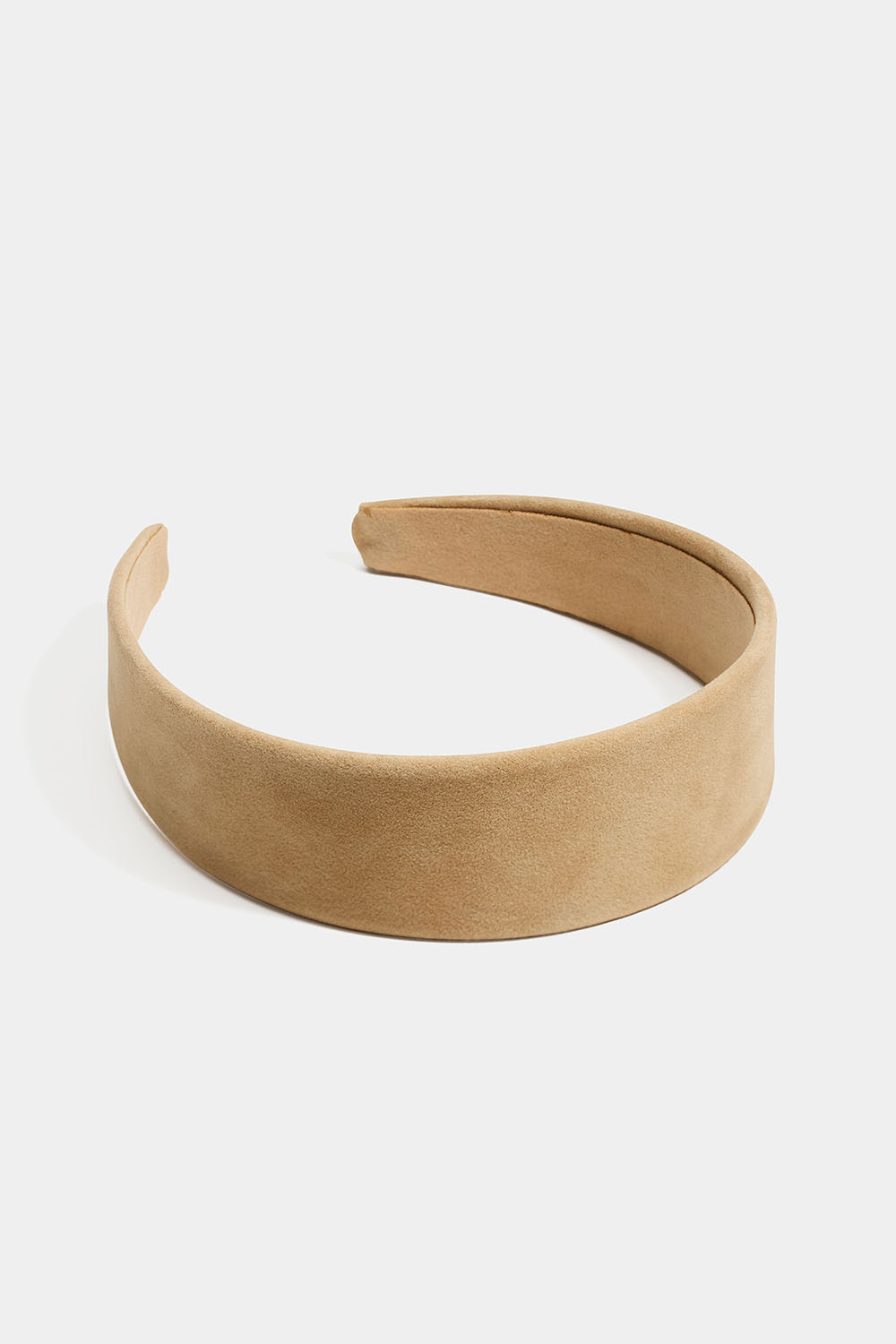 Bredt diadem i beige imiteret fløjl